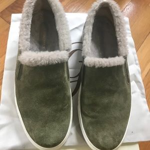 M.Gemi moss suede Cerchio shearling sneakers